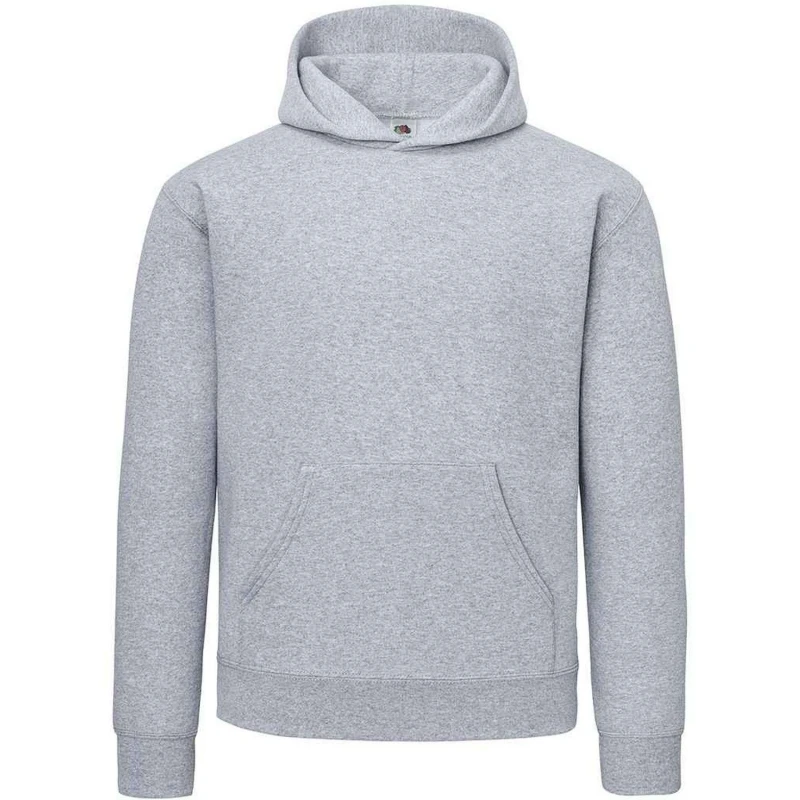 Image of Fruit Of The Loom Fruit of the Loom Men Cotton Hoodie in Mid Grey Size: Small Mid Grey S Male 5063693918354