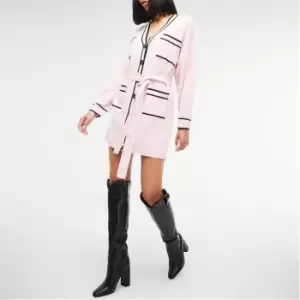 Image of Missguided Contrast Belted Cardigan Dress - Pink