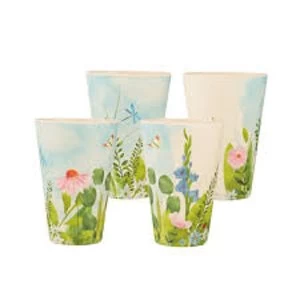 Image of Bamboo Composite Botanical Gardens Reusable Cup Set of 4
