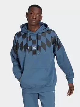 Image of adidas Originals Graphic Hoodie - Blue/Black, Grey Size M Men