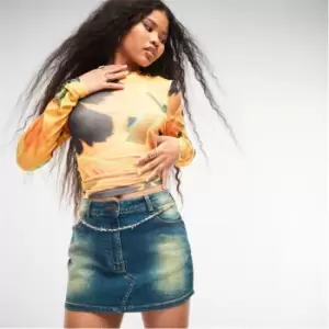 Image of Missguided Printed Tissue Mesh T Shirt - Multi