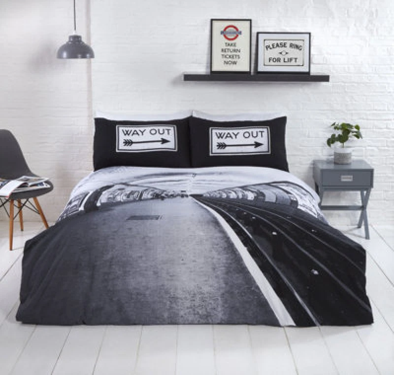 Image of RAPPORT HOME London Platform Duvet Cover Set Multi Double Bedding Set - Rapport Home 5027491583770