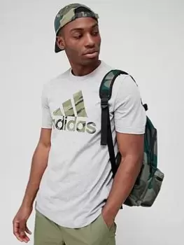 Image of adidas BOS Camo T-Shirt - Medium Grey Heather, Size L, Men
