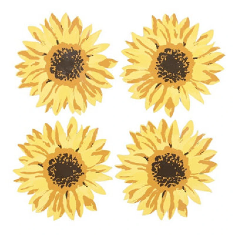 Image of Something Different Something Different Sunflower Coasters in Yellow Yellow One Size Unisex 5063693745226