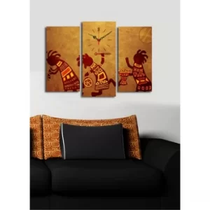 Image of 3PATCS-16 Multicolor Decorative Canvas Wall Clock (3 Pieces)