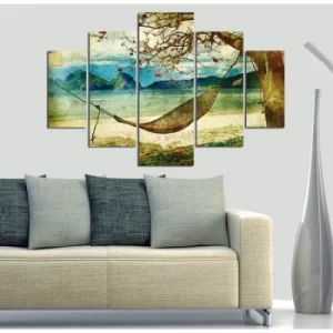 Image of ST068 Multicolor Decorative MDF Painting (5 Pieces)