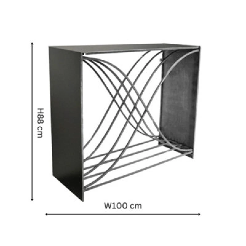 Image of Ivyline Outdoor X Shape Zinc Log Storage H88Cm D100Cm