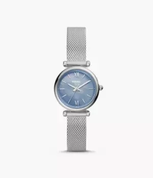 Image of Fossil Women Carlie Mini Three-Hand Stainless Steel Mesh Watch