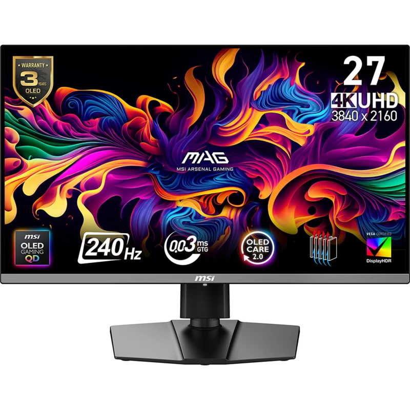 Image of MSI MAG 272UP QD-OLED X24 computer monitor 67.3cm (26.5") 3840 x 2160 pixels 4K Ultra HD Black MAG 272UP QD-OLED X24