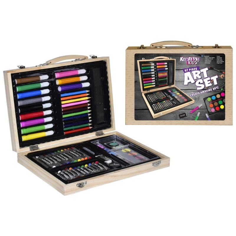 Image of Kandytoys 67 Piece Folding Wooden Art Set Multi Colour unisex One Size