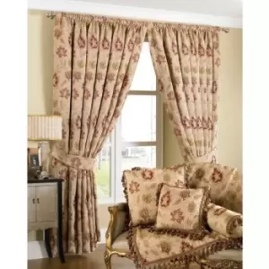 Image of Riva Home Zurich Pencil Pleat Curtains (66x90 (168x229cm)) (Champagne) - Champagne