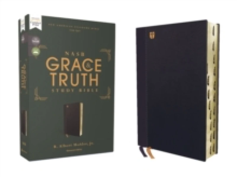 Image of NASB, The Grace and Truth Study Bible (Trustworthy and Practical Insights), Leathersoft, Navy, Red Letter, 1995 Text, Thumb Indexed, Comfort Print Lea