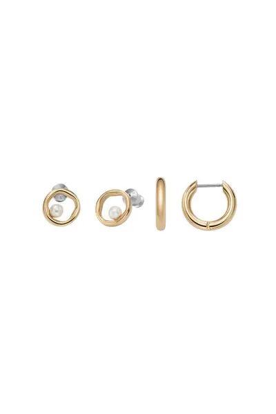 Image of Skagen Jewellery Agnethe Set Stainless Steel Earrings - Skjb1009710 Gold