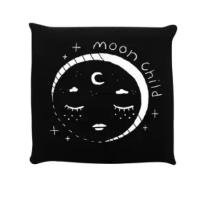 Image of Grindstore Moon Child Celestial Filled Cushion (One Size) (Black/White)