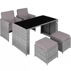 Image of Tectake Palermo Rattan Seating Set - Grey/Black