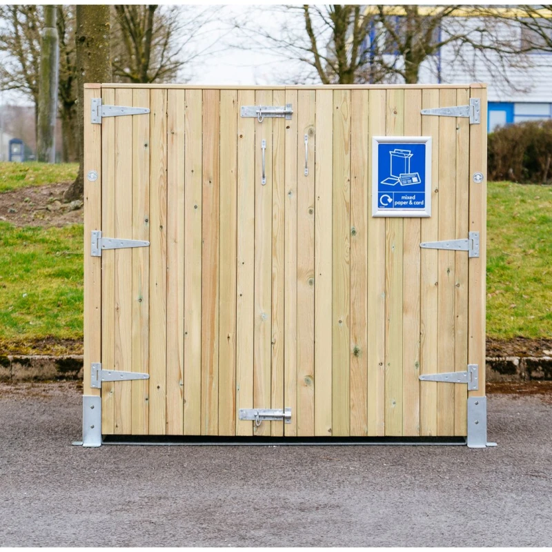 Image of Buttercup Farm Whalley Commercial Euro Wheelie Bin Store, Fits 1 x 660L to 1100L Bin in Brown Brown Unisex