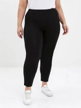 Image of Evans Black Jersey Tapered Trousers