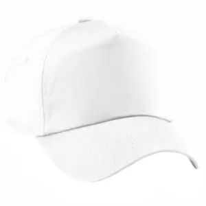 Image of Beechfield Unisex Plain Original 5 Panel Baseball Cap (One Size) (White)