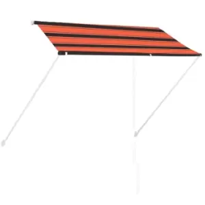 Image of Retractable Awning 250x150cm Orange and Brown Vidaxl Multicolour