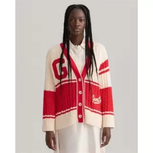 Image of Gant Varsity Cardigan - Cream