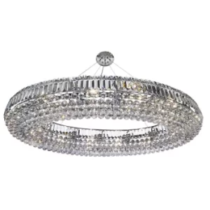 Image of Vesuvius 24 Light Ceiling Chandelier Chrome with Crystals, E14