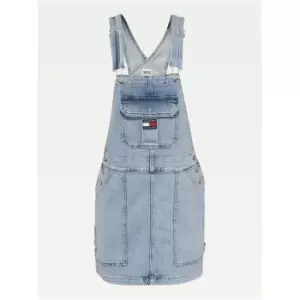 Image of Tommy Jeans Cargo Dungaree Dress - Blue
