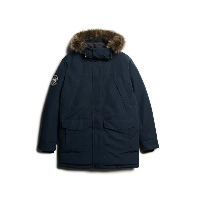 Image of Superdry Everest Faux Parka Jacket Eclipse Navy XL