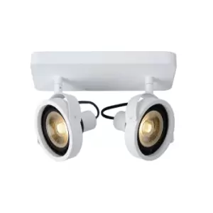 Image of Tala LED Modern Twin Ceiling Spotlight - LED Dim to warm - GU10 - 2x12W 2200K/3000K - White