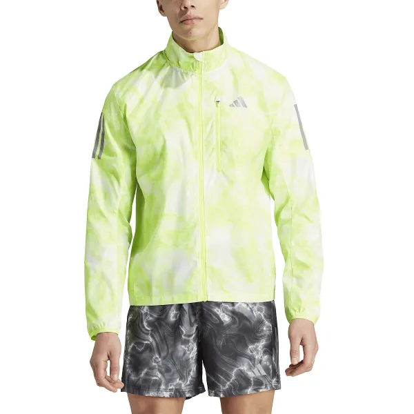 Image of Logo Print Running Jacket with Zip Fastening