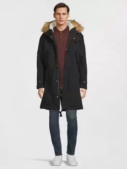 Image of Pretty Green Oracle Heavyweight Military Parka - Black Size M Men