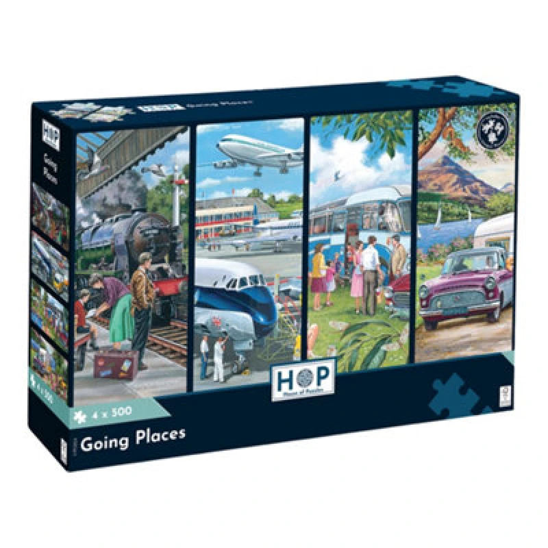 Image of The House of Puzzles 4 X 500 - Going Places 500 Piece Jigsaw Puzzle