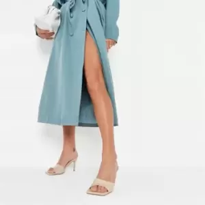 Image of Missguided Square Toe Heeled Sandals - Neutral