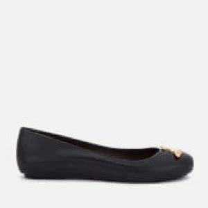 Image of Vivienne Westwood for Melissa Womens Space Love 20 Ballet Flats - Black/Gold Orb - UK 3