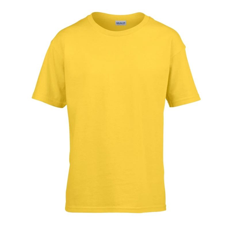 Image of Gildan Childens SoftStyle Ringspun T-Shirt in Yellow Size: 12-13 Years Yellow Unisex 12-13 Years