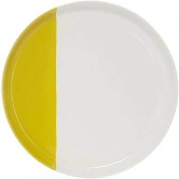 Image of Linea Juno Chartreuse Dipped Dinner Plate - Yellow