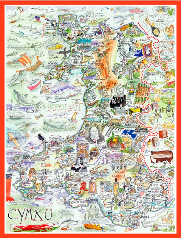 Image of Tim Bulmer Tim Bulmer 1000 Piece Map of Wales Jigsaw Puzzle