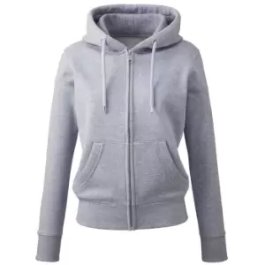 Image of Anthem Womens/Ladies Organic Full Zip Hoodie (L) (Grey Marl)
