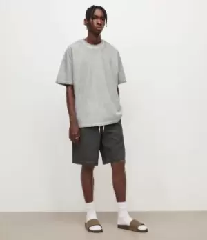 Image of AllSaints Mens Max Organic Cotton T-Shirt, Dark Sage Green, Size: M