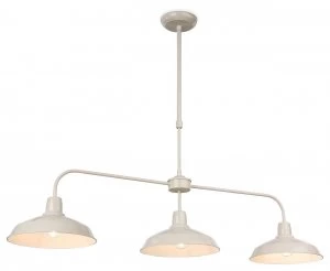 Image of 3 Light Ceiling Pendant Bar Cream, E14