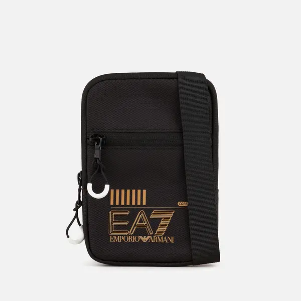 Image of EA7 Mens Core Mini Pouch Cross Body Bag - Black/Gold