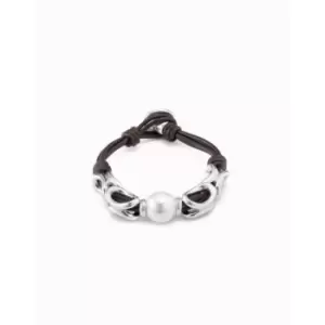 Image of Legend White Leather Pearl Shell Bracelet