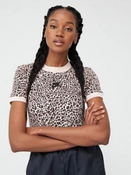 Image of Nike Nsw Animal Print Bodysuit - Beige