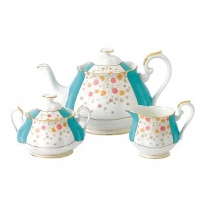 Image of Royal Albert 1930 Mint Deco 3 Piece Set