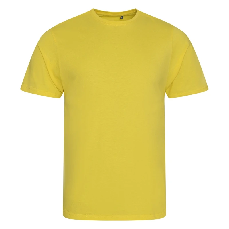 Image of AWDis AWDis Men Cascade logie T-Shirt in Yellow Size: Small Yellow S Male 5063425362882