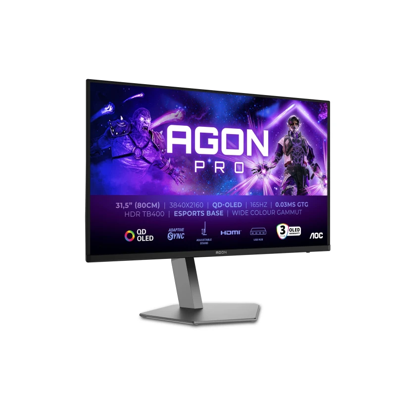 Image of AOC AGON 32" AG326UD QD-OLED 3840x2160 165hz 0.03ms A-Sync HDMI 2.1 Gaming Monitor