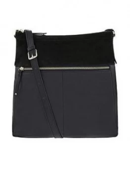 Image of Accessorize Leather Large Messenger Bag - Black