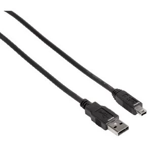 Image of Hama USB 2.0 Connection cable A-plug - mini B-plug (B5 pin), 1.8 m, black