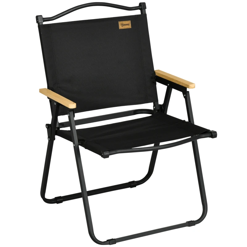 Image of Outsunny Lightweight Portable Folding Chair for Camping, Fishing Black