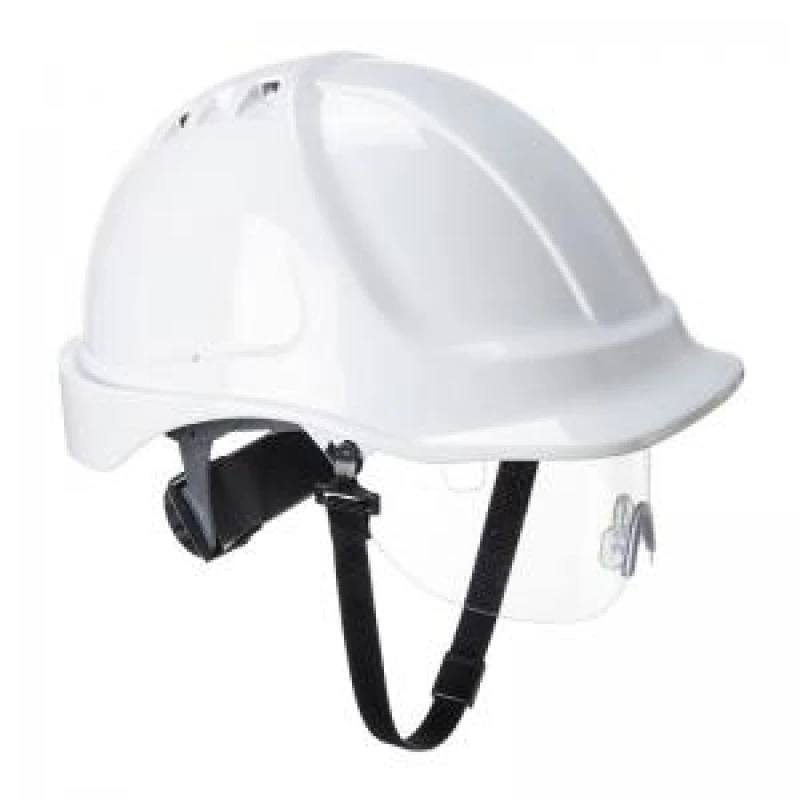 Image of Portwest Endurance Safety Helmet and Visor PW55WHR Colour: White