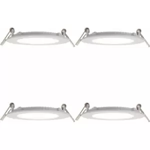 Image of 4 pack Ultra Slim Recessed Ceiling Downlight - 6W Cool White LED - IP44 Rated